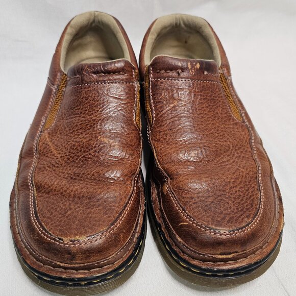 Doc Dr. Martens Slip On Loafers 8B79 Brown Leather Shoes Size MEN 9 W 10 UK 8 main image 5